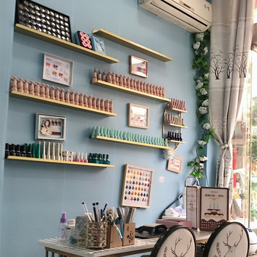 一字板网红美甲展示架欧式铁货架