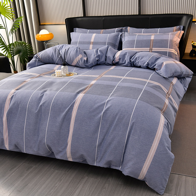 南通家纺四件套纯棉磨毛床上100全棉被套床单一米五床被罩200x230
