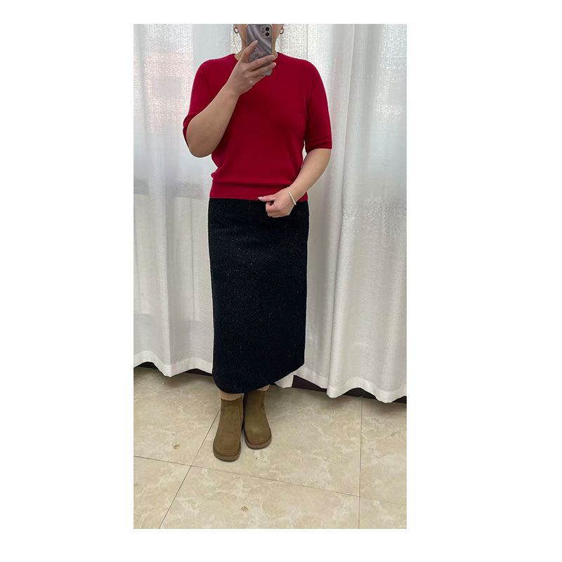 外贸新款羊绒衫女多巴胺色圆领短袖软糯宽松氛围感慵懒风针织毛衣,女装/女士精品,毛针织衫,淘宝优惠券,粉丝福利购,淘宝优惠卷