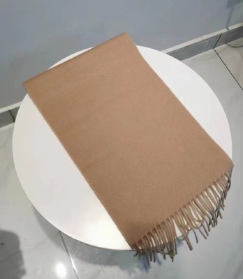 内蒙古鹿米外贸羊绒围巾儿童男女宝宝100山羊绒围巾纯色不扎围脖