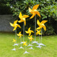黄色户外公园露营婚庆活动布置带座四叶塑料幼儿园玩具插地大风车