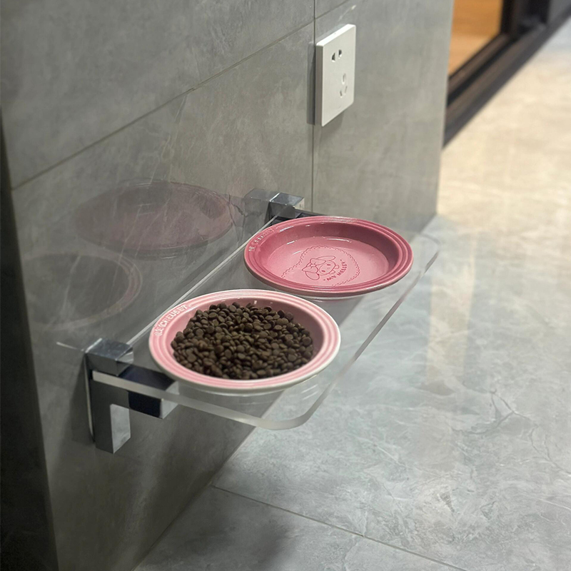 宠物猫碗上墙陶瓷悬挂式猫食盆