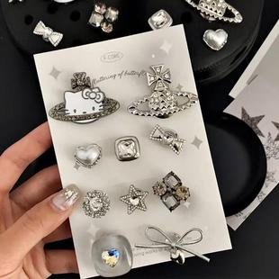 原创合金hellokitty洞洞鞋配饰适配crocs卡骆驰diy高级感鞋扣鞋花