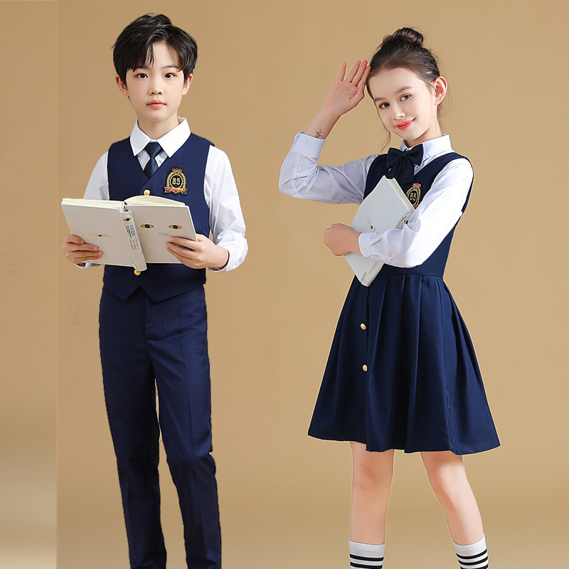 儿童英伦风演出服马甲套装