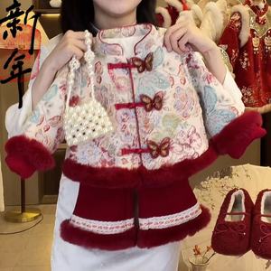 女童冬款拜年唐装加厚礼服