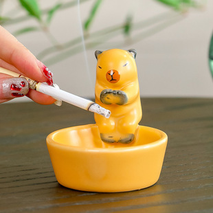 烟灰缸热卖款爆款烟灰缸陶瓷家用客厅办公室茶几猫咪烟灰缸装饰品