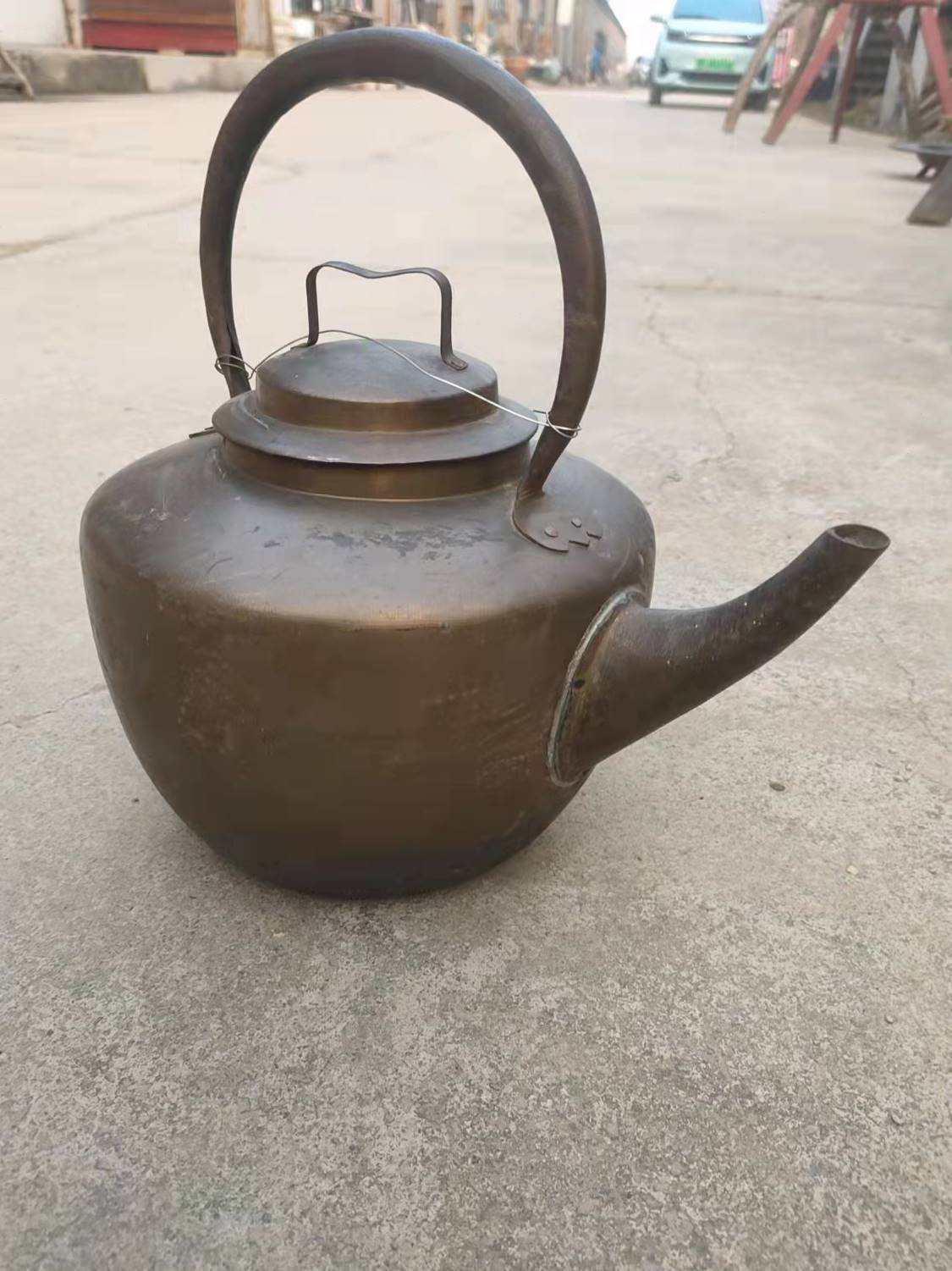 民俗老物件农村老铜壶旧货铜茶壶烧水壶古玩杂项怀旧算盘摆件茶.