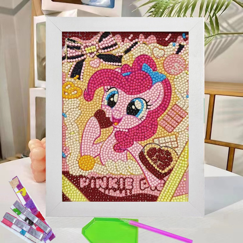 小马宝莉满钻新款钻石贴画儿童手工diy材料包砖石粘贴点钻画女孩
