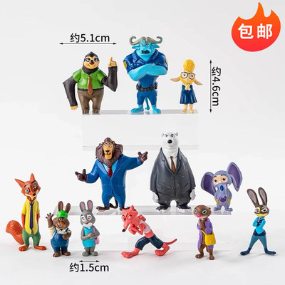 疯狂动物城蛋糕装饰摆件尼克朱迪警官狐兔儿童生日烘焙装扮插件