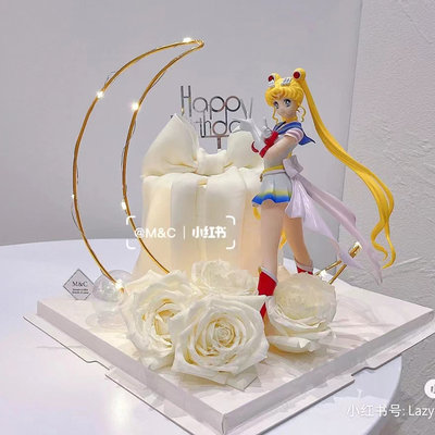 冰月美少女生日蛋糕装饰摆件