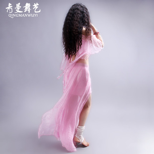 青曼肚皮舞练功服演出服装夏团体仙女舞蹈服服钢管舞表演套装仙女