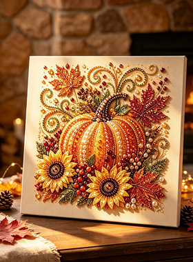 跨境新款 Autumn Pearl Painting Kit秋珠绘画珍珠画DIY套装 南瓜