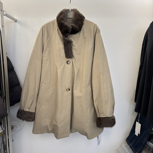 派克服白鸭绒羽绒服风衣 气质A版 2025冬季 轻奢真貂毛领拼接中长款