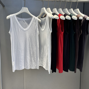 MQ正品叠穿内搭背心薄打底衫低V领强捻棉面膜无袖t恤吊带女22622