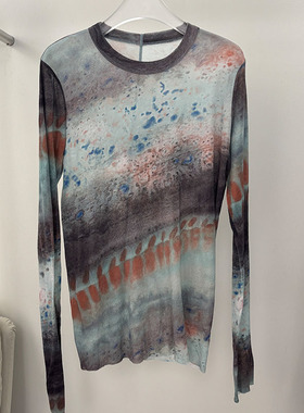 自留MACQNF时尚小众渐变扎染花色长袖T恤打底衫薄防晒衫mq22192A