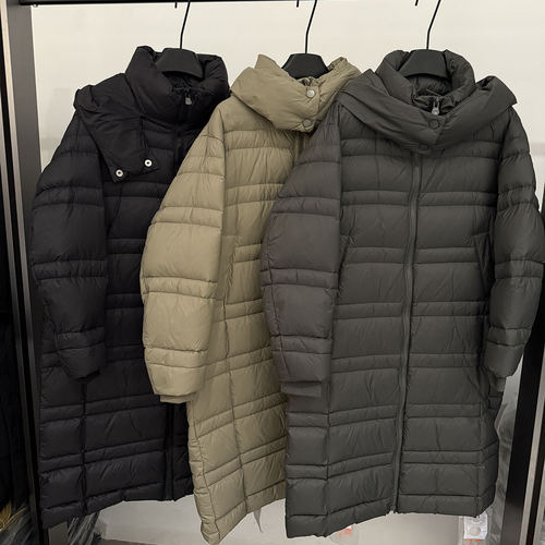 专柜正品墨写MX冬季简约百搭显瘦连帽直筒长款羽绒服90白鸭绒外套