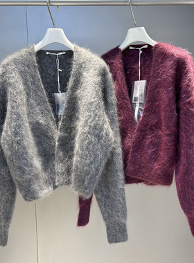 MQ高级感自留高品质马海毛外套名媛气质针织开衫毛衣MACQNF89033