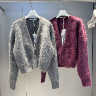 MQ高级感自留高品质马海毛外套名媛气质针织开衫毛衣MACQNF89033