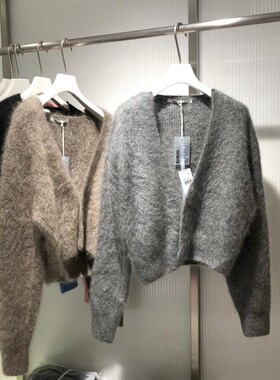 MACQNF高品质马海毛针织开衫MQ自留蝙蝠袖短款毛衣外套女89033