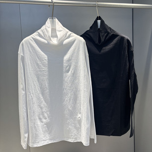 MACQNF简约宽松休闲高领长袖T恤亲肤纯棉打底衫上衣mq23517