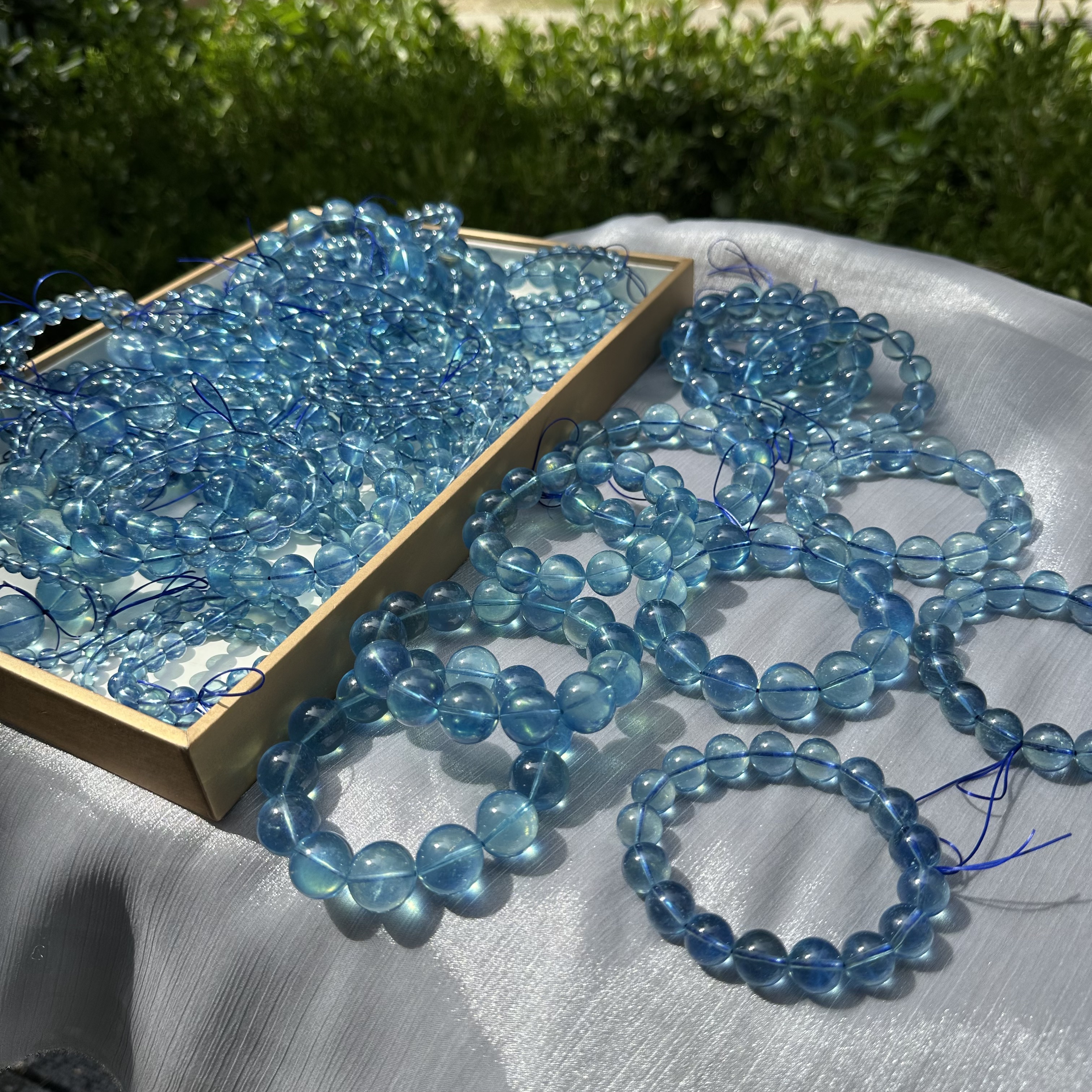 圣蓝色海蓝宝石手链男女款