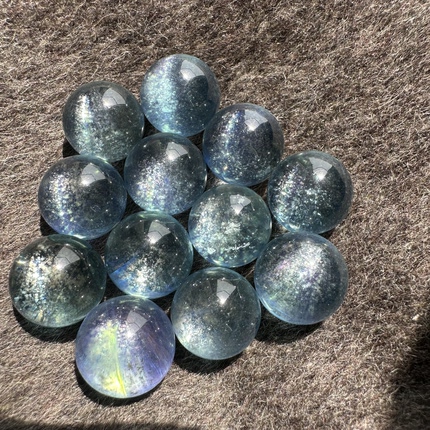 收藏级别的！天然玻璃体星光爆闪海蓝宝石单珠手链包打孔不退换