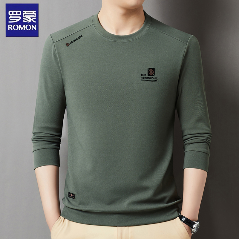 罗蒙秋季弹力抗皱圆领卫衣