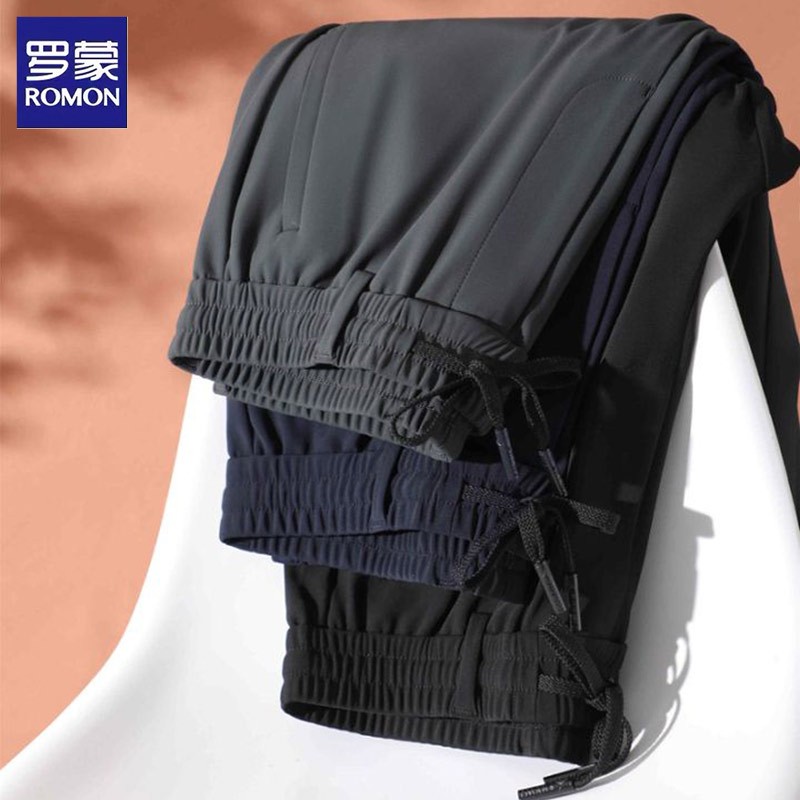 罗蒙商务运动抗皱弹力男士休闲裤