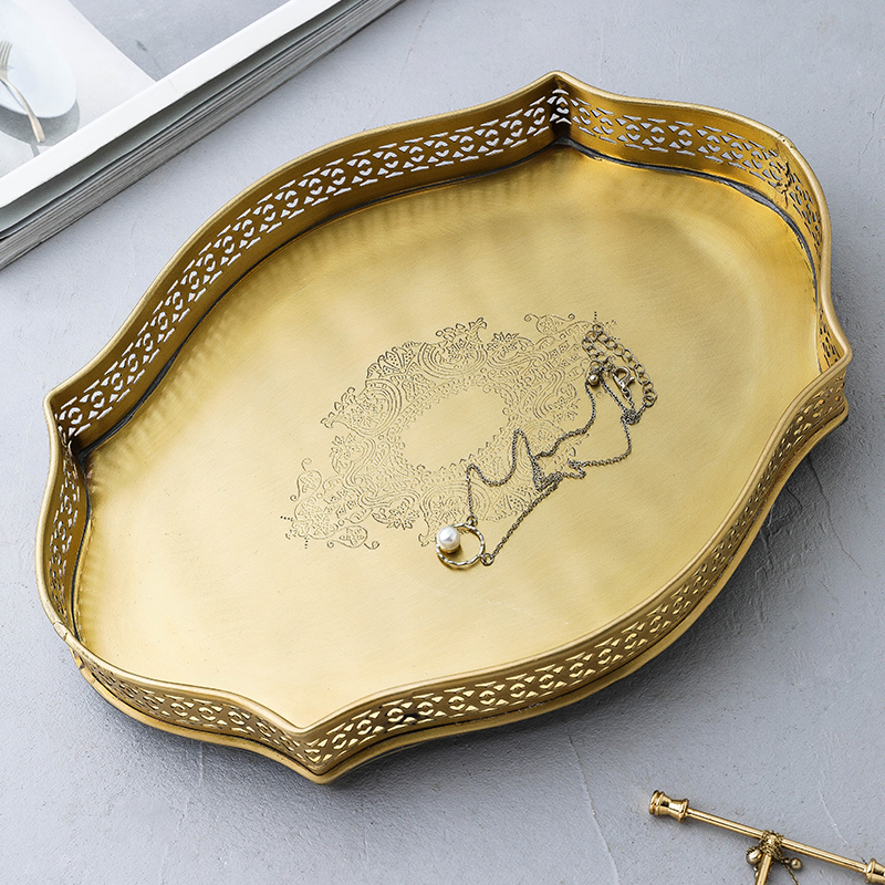 首饰品收纳盘宫廷风茶几水果盘
