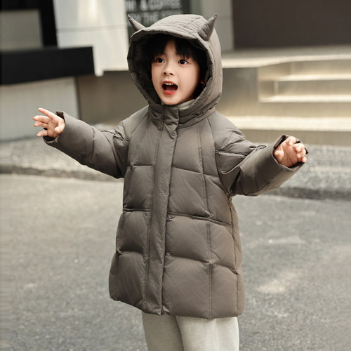 中长款加厚男女童羽绒服
