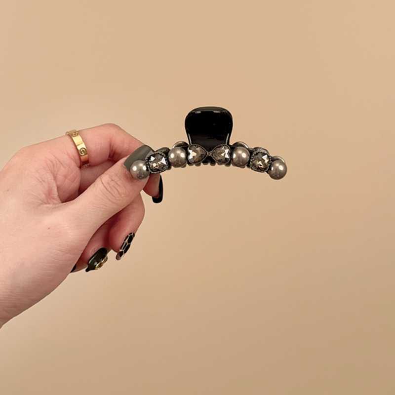 高级感气质半扎发i夹珍珠抓夹