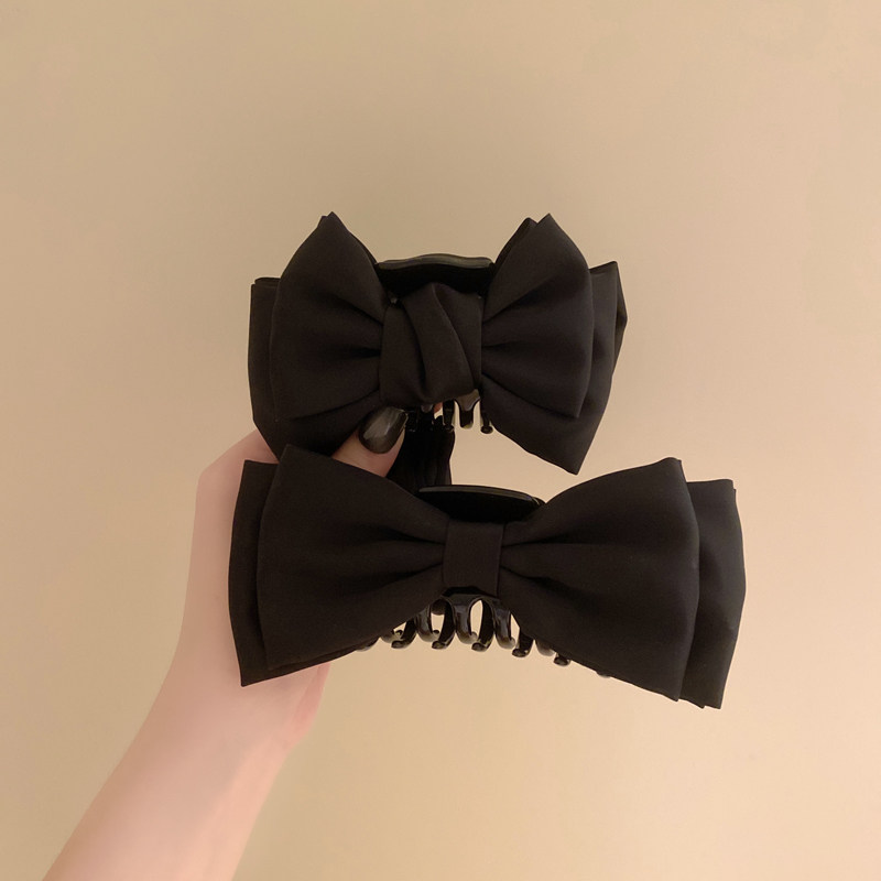 怎么夹都好看~黑色蝴蝶结抓夹