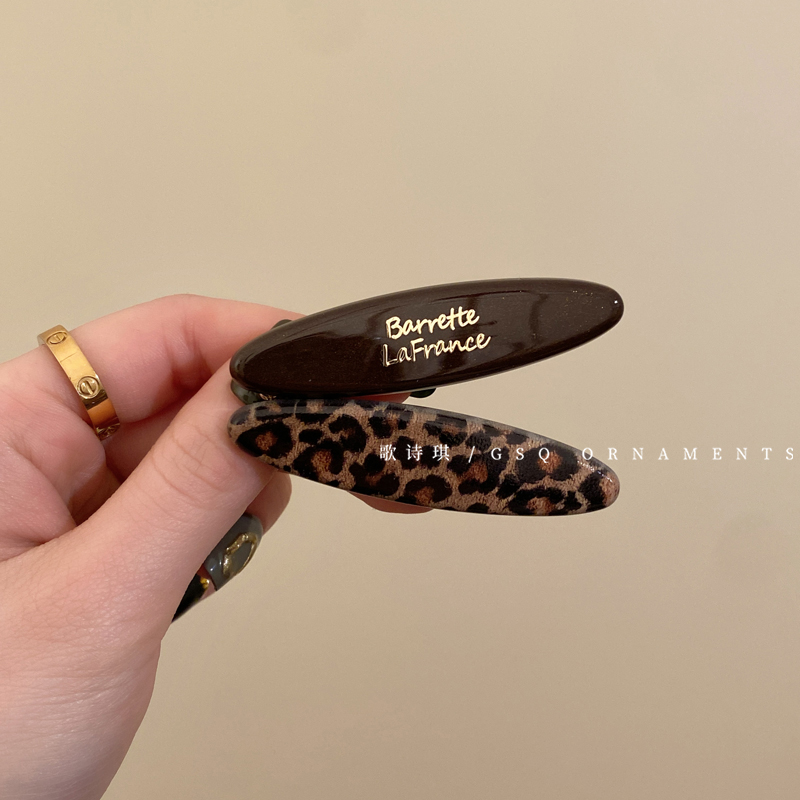 高级感侧边红色格纹发夹