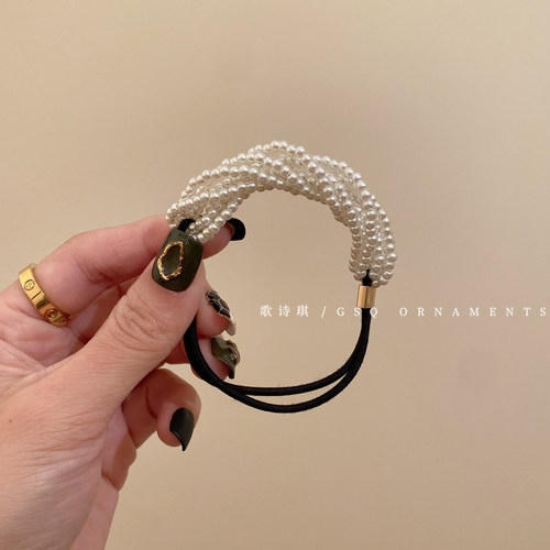 优雅气质串珠马尾发圈