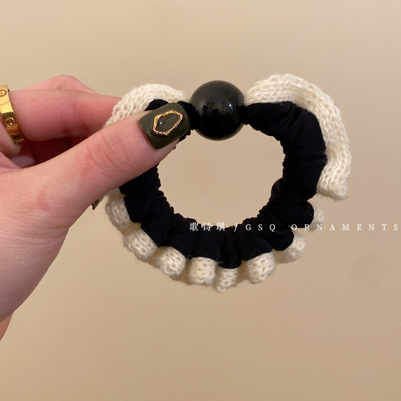 韩系毛线木耳边小肠发圈女高弹力简约丸子头马尾头绳2025新款发绳,饰品/流行首饰/时尚饰品新,发饰,淘宝优惠券,粉丝福利购,淘宝优惠卷