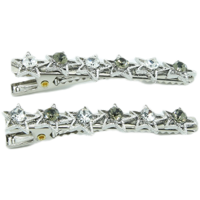 星星水钻简约气质边夹