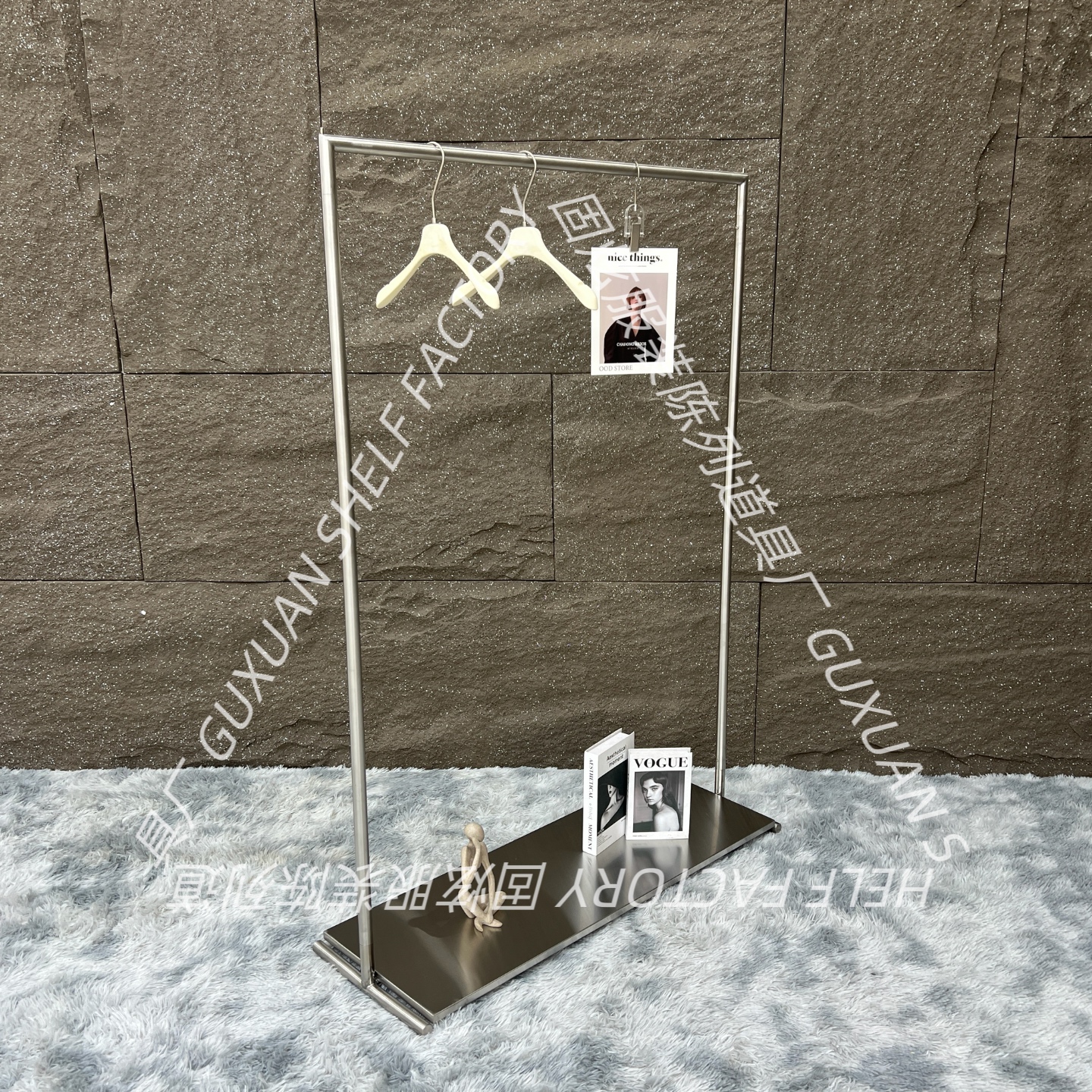 专卖店服装店买手店展示架不锈钢落地式可移动挂衣架简约时尚货架