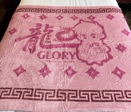 周杰伦北京鸟巢限定周同学空调毯-粉咖龙拳