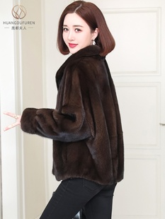 一体真皮衣冬外套 时尚 凰都夫人整貂水貂毛短款 皮草夹克大衣厚韩版