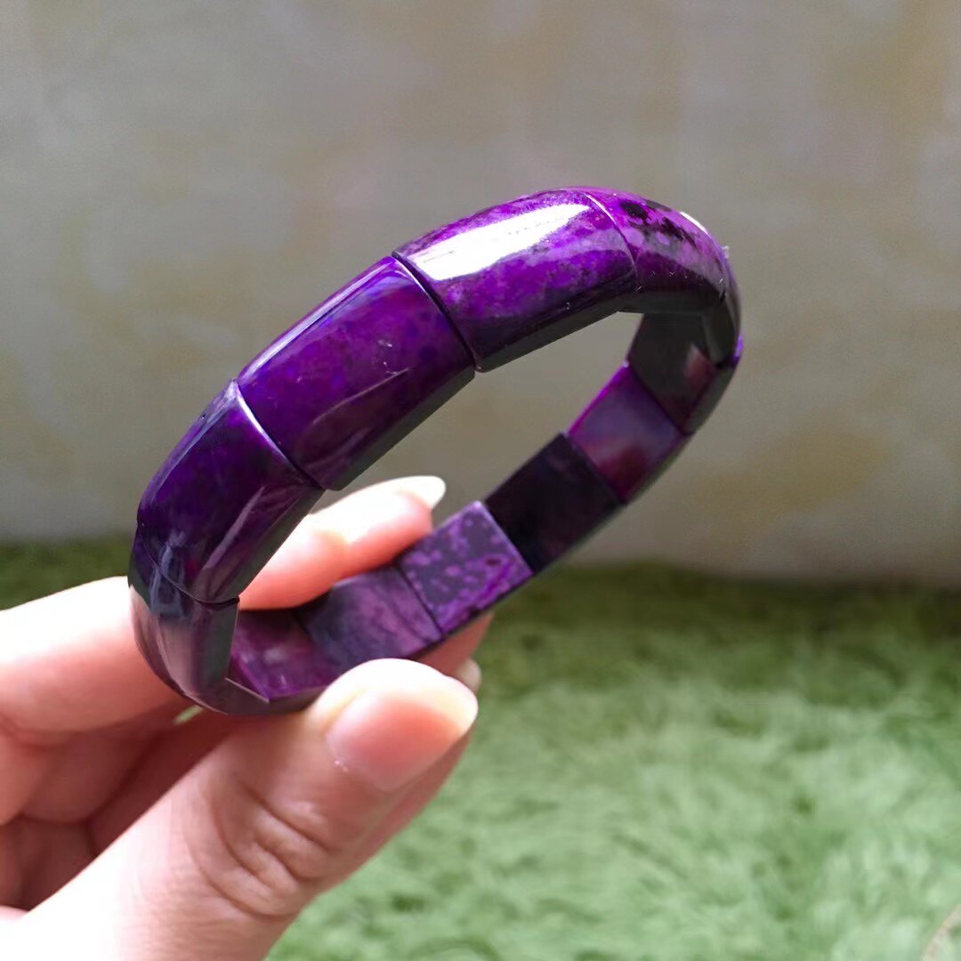天然南非老料舒俱来皇家紫手镯手排 冰润油亮规格13*6mm重40.3克