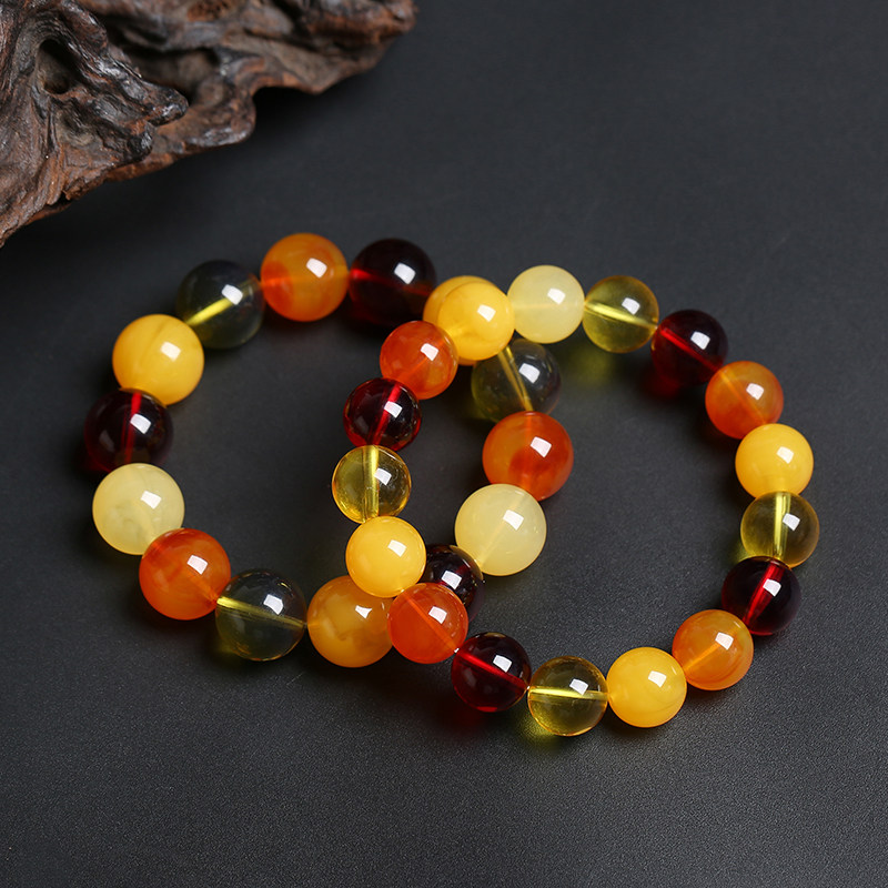天然二代蜜蜡七彩多宝手串手链血珀金珀花珀琥珀男女士手饰念佛珠