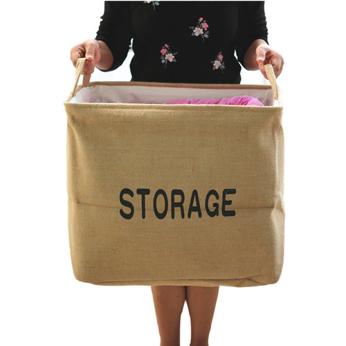 超大服装店复古黄麻加厚收纳筐