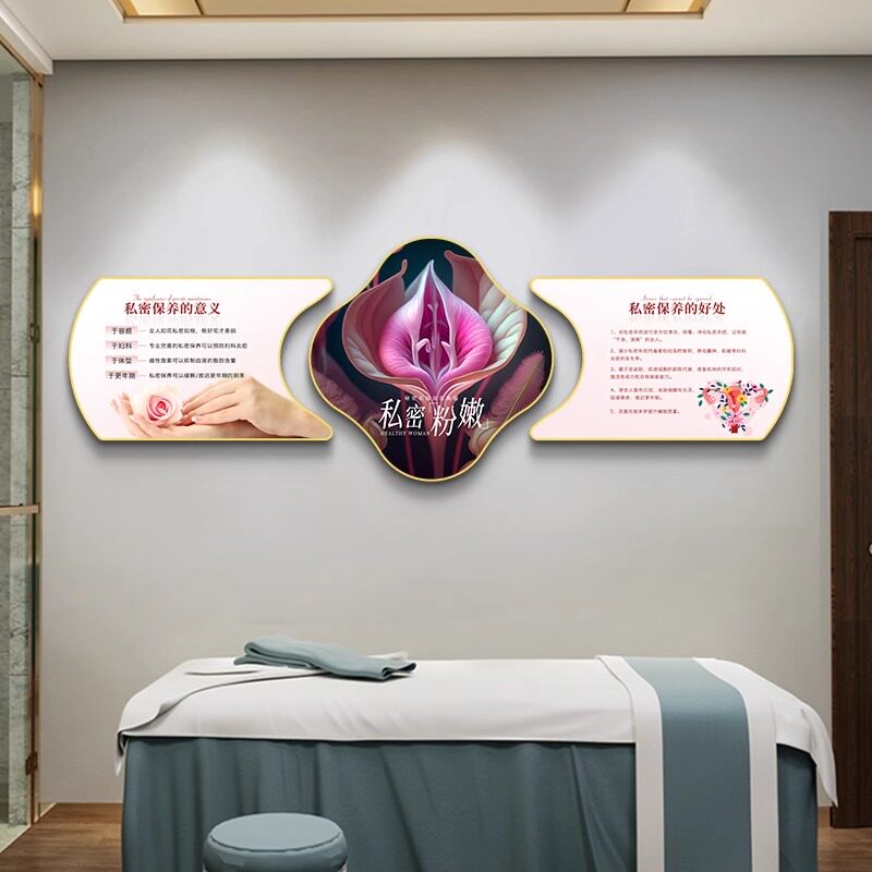 私密护理女人外阴图美容院装饰画SPA养生形象墙宣传医美高级挂画