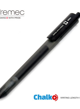 瑞士Premec派锐美科中性笔CHALK巧可900简约大容量黑色0.5mm学生考试专用中性笔办公按动顺滑水笔旗舰店正品