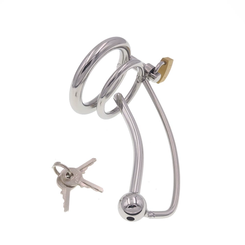 Целоседение из нержавеющей стали открывает целомудрие, мужская пустого лошади, с помощью карточного кольца пенис пенис.