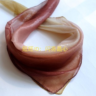 超薄100%真丝丝绸小方巾女春秋冬季桑蚕丝纱巾领巾金线丝巾围巾