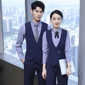 西装马甲职业套装男女气质马夹银行酒店前台接待工装服务员工作服
