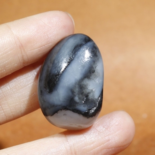 15克黑白分明青花修型山料挂件和田玉天然玉石好型饱满吊坠新品