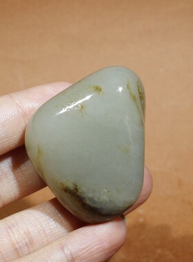 青白玉籽料油润手把件挂件