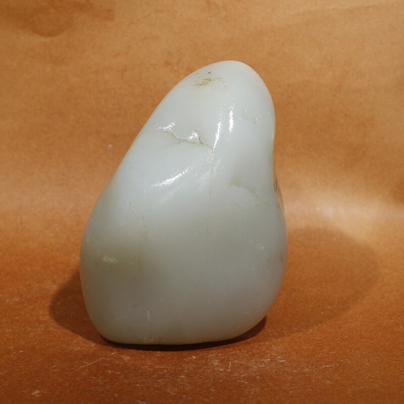 新疆和田玉籽料原石天然玉石玉龙河277克白玉籽料独籽无修把件料
